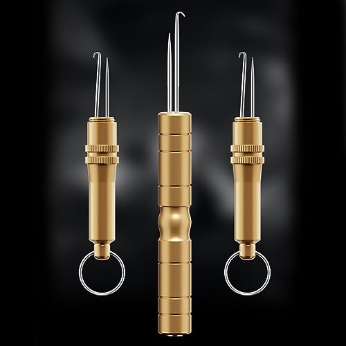 Retractable Fishing Hooks Extractor Hook Puller Fish Line Knotter Tool Fishing Hook Separator Aluminum Fish Line Remover Fishing Line Knotter Hook Needle Fishing Knot Tying Tool Fishing Knot Tying - color: Magnet Looper