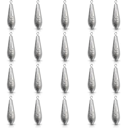 Teardrop Drop Shot Sinkers – Lead Fishing Weights & Sinkers for Bass, Catfish & Surf Fishing – Freshwater & Saltwater – 10 Sizes 1/2oz to 7oz, More Per Pack - style: 15g/1/2oz – 20pcs
