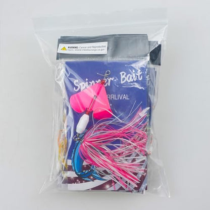 Spinnerbait Fishing Lures Kit, 6pcs Bass Fishing Buzzbait Lures Hard Metal Spinner Baits Swim Jigs for Bass Trout Salmon Pike Freshwater Saltwater