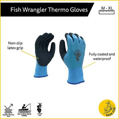 Cordova FP3988 Thermal Fishing Gloves, Two-Ply Thermal Lining, Fully Coated, Waterproof for Cold Weather, Salt & Fresh Water - style: 1-pack