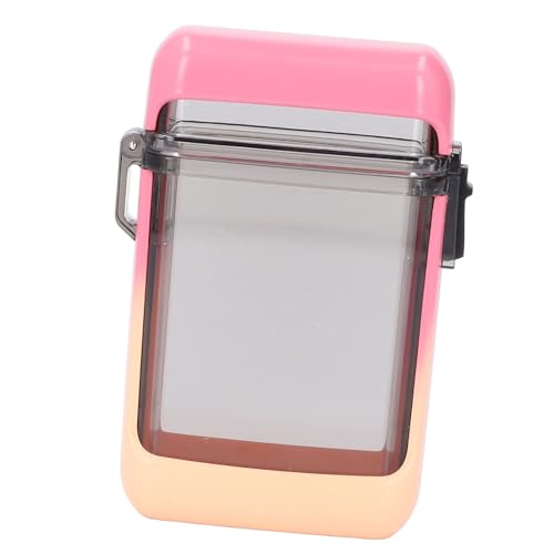 Pocket Case, Transparent Sealing Multifunctional Badge Holder Case with Lanyard for ID Cards Keys, Airtight Plastic Box for Swimming Beach (Gradient Pink) - color: Gradient Pink