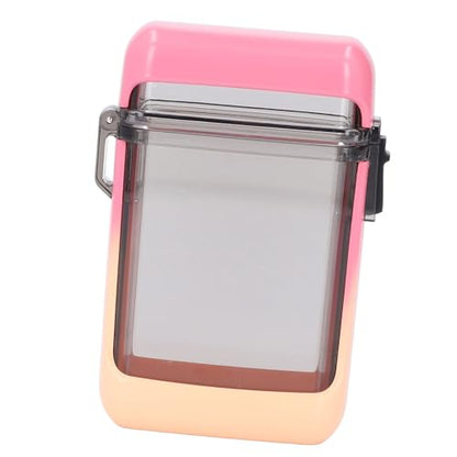Pocket Case, Transparent Sealing Multifunctional Badge Holder Case with Lanyard for ID Cards Keys, Airtight Plastic Box for Swimming Beach (Gradient Pink) - color: Gradient Pink