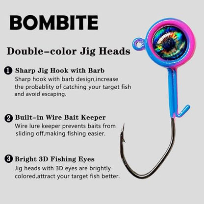 Crappie Jig Heads, 40packs Fishing Jig Heads Hooks Swimbait Jig Head 1/32oz 1/16oz 1/8 oz Fishing Jigs Heads for Crappie Bass Fishing - color: 1/8oz-40packs