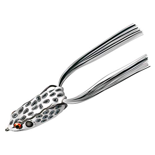 Booyah Pad Crasher Topwater Bass Fishing Hollow Body Frog Lure with Weedless Hooks - color: Albino Frog