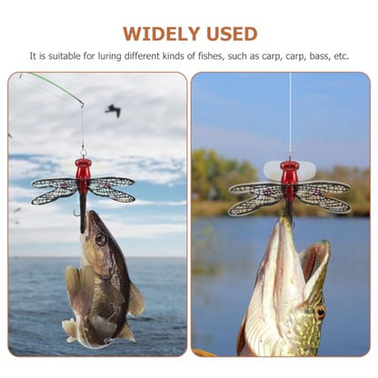 MAGICLULU 1pc Dragonfly Fishing Lure, Topwater Floating Imitation Bait for Bass and Trout, Realistic Dragonfly-Shaped Popper with Hooks, Freshwater Crankbait for Surface Angling