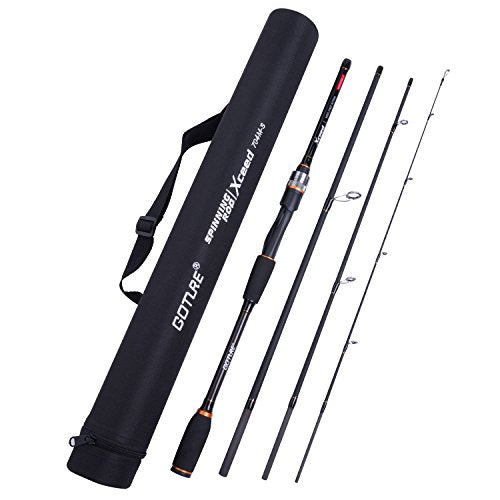 Goture 4-Piece Travel Carbon Fishing Rod M/MH Action 6.6-12ft Multi-Colors | Goture multi-spec travel fishing rods adopt upgraded high-grade carbon fiber blank with premium Fuji line guides - color: O Ring, size: Spinning/7'-Moderate-Fast/Medium