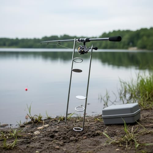 Stainless Steel Fishing Rod Holder Ground Spike - Tool-Free Bank Stick for River, Lake & Shore Angling (1 Pack)