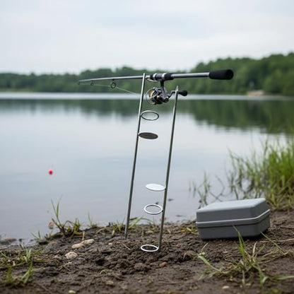 Stainless Steel Fishing Rod Holder Ground Spike - Tool-Free Bank Stick for River, Lake & Shore Angling (1 Pack)