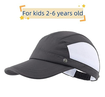 Connectyle Kids Sun Hat with Removable Neck Flap UPF 50+ Sun Protection Baseball Cap Summer Beach Sun Hats 3-6 Years - color: Dark Grey