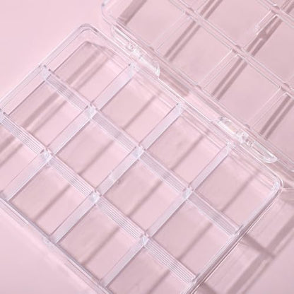 12 grid acrylic storage box, 4.4 x 3.5 x 0.6 inch，nail jewelry and earring display cabinet, nail art craft storage box with transparent cover, fishing bait, rock collection - color: white
