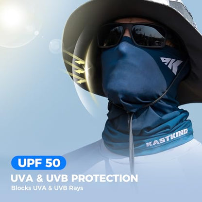 KastKing Ultimate Angler Neck Gaiter, UPF 50 Sun Mask, Sun Gaiters for Men & Women, Hydrocool Technology, Fishing, Hiking - color: C: Titan (Size: 19"x9.5")