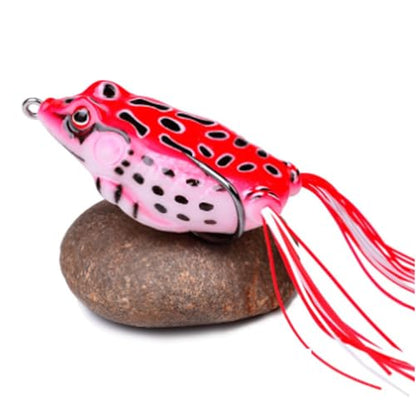 13g 6cm Plastic Frog Bait with 3D Eyes & Hooks, Soft Tube Topwater Artificial Fishing Lure Sinking Lures - color: Pink