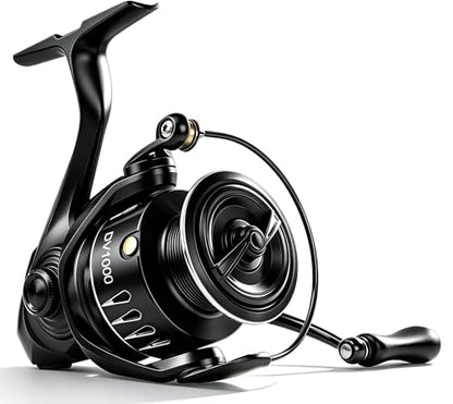 Jenseits Lightweight Spinning Fishing Reel, Sealed Carbon Fiber Up to 20 LB Max Drag, 5+1/6+1BB for Freshwater, 5.2:1 Gear Ratio,CNC Aluminum Spool,1000 Perfect for Ice Fishing, 2000-5000 Series - size: 1000