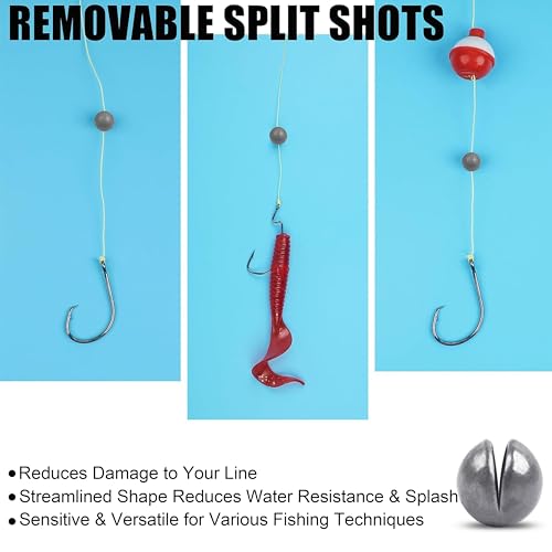 100pcs Split Shot Fishing Weights Removable Round Fly Fishing Line Sinkers Reuseable Clip On Weights Freshwater Saltwater Split Shot Fishing Sinkers - style: 100pcs-1.8g