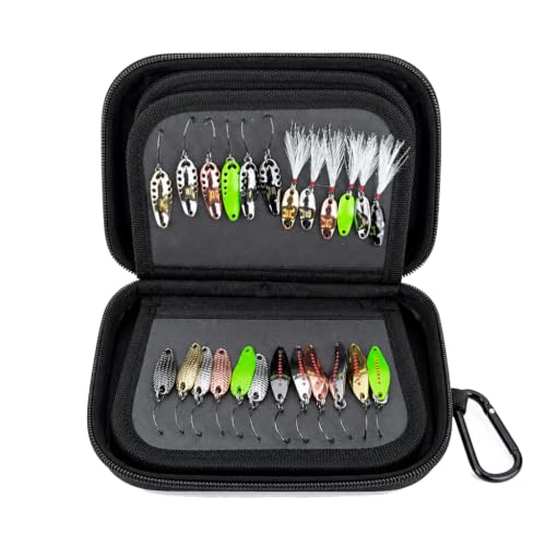 Kylebooker Fishing Lure Storage Bag Spinner Baits Wallet Case | Micro Flies Jig Hooks Box - color: Black