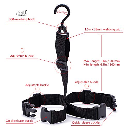 BASSDASH Fishing Wader Boot Hanger Adjustable Strap for Storage Drying