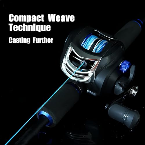 DASEE 8 Strands Braided Line, Fishing Line, Zero Stretch, 10-100LB, 300/500Yds, Abrasion Resistance, Braided Fishing Line, PE Line - color: Camo Blue, size: 20LB-500YDS