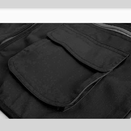 Unisex Men's Women's Lightweight Fishing Tank Vest Casual Outdoor Hiking Travel Cargo Jacket Waistcoat Multi Pockets - color: Black, size: Large