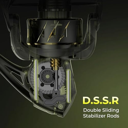 KastKing Sharky Spinning Reel – 5.2:1 & 6.2:1 Gear Ratios, Carbon Fiber Drag 33–39.5LB, 10+1 Stainless Bearings, Lightweight Nylitech Body, Oversize Shaft, for Saltwater & Freshwater - color: 6.2:1-Sharky X, size: 4000
