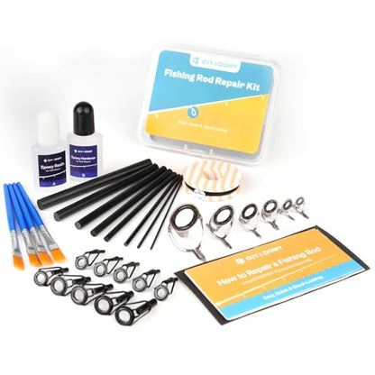 OJYDOIIIY 3-in-1 Fishing Rod Repair Kit - Carbon Sticks/Rod Tips/Eyelets Replacement Parts, Complete Supplies and Instructions - color: 3 IN 1 B