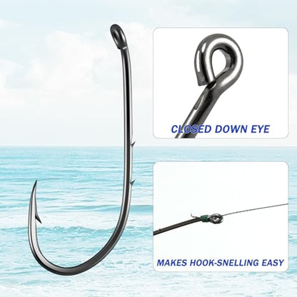 Dr.Fish 100 Pack Baitholder Hooks Freshwater Fishing Hooks, Down Eye, Offset, Walleye/Trout/Crappie/Panfish/Bluegill Saltwater Fishing - size: #6-100 Pack