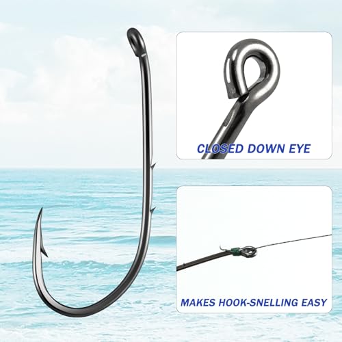 Dr.Fish 100 Pack Baitholder Hooks Freshwater Fishing Hooks, Down Eye, Offset, Walleye/Trout/Crappie/Panfish/Bluegill Saltwater Fishing - size: #2-100 Pack