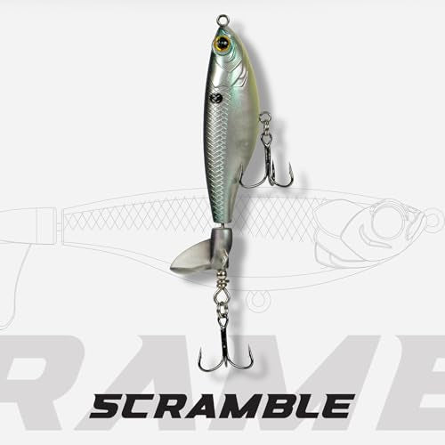 6th Sense – The Scramble Bass Fishing Topwater Fishing Lure with Rotating Tail - color: Pro's Choice, size: 80mm