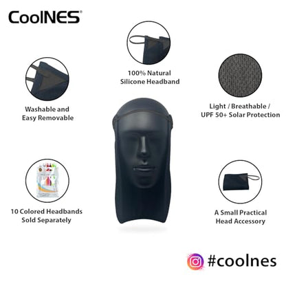 CoolNES - UV Sun Protection Neck Drape Adjustable Multifunctional 2 in 1 Face Covering for Outdoor Fishing - Unisex - color: Coolnes-black
