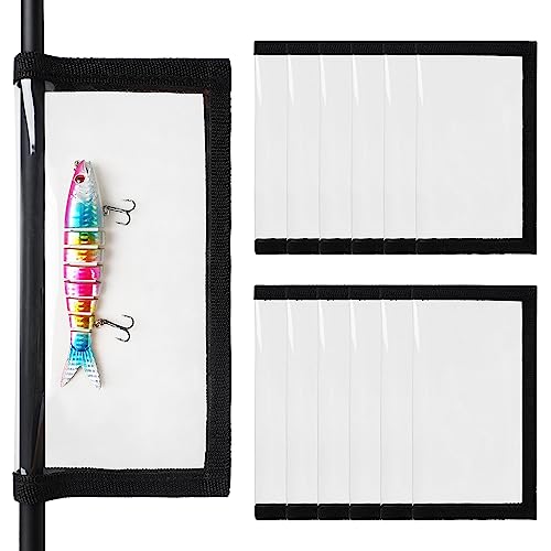 OROOTL Fishing Lure Wraps Hook Covers, 5/12 Packs Fishing Lure Covers for Rod Durable Clear PVC Treble Hook Cover Bait Storage Protector Keep Safe from Sharp Hooks - style: Black-6 M+6 L