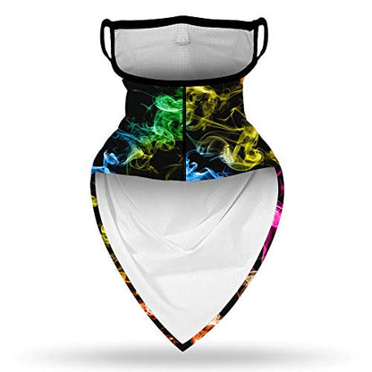 YAYOUREL Neck Gaiter Face Mask Bandanas for Men Women UV Face Scarf Cover Ear Loop Hole Facemask for Fishing Running Cycling - color: Colorful