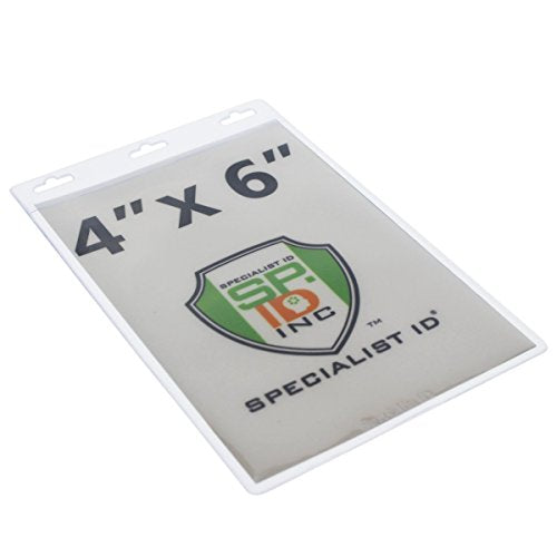 10 Pack - Premium 4X6 Badge Holder with Lanyard - Heavy Duty Extra Large Badge & Credential Holders with VIP Lanyards - for Special Events and 4 x 6 Tickets by Specialist ID (Black VIP) - color: Black Vip