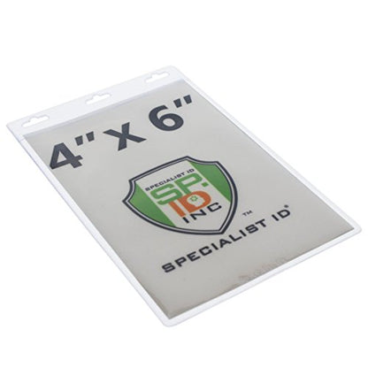 10 Pack - Premium 4X6 Inch Extra Large Badge & Credential Holders with Lanyards - for Special Events and 4 x 6 Tickets by Specialist ID (Black) - color: Black