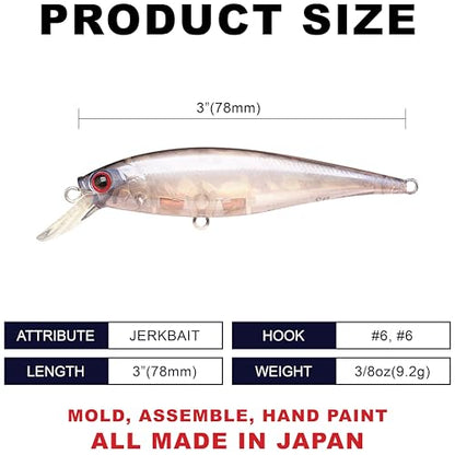 LUCKY CRAFT Pointer 78SP Fishing Lures, 3" Freshwater Bass & Trout Lures, Suspending 4ft-5ft Depth, Jerkbait, Bass Fishing Gear and Accessories, Ghost & Aurora - color: 257 Aurora Pro-Blue