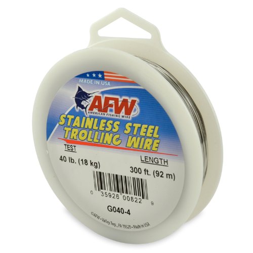 American Fishing Wire Stainless Steel Trolling Wire (Single Strand) - size: 300 Feet, 40 Pound Test