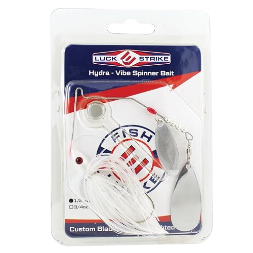 Hydra-Vibe Spinner Bait with Custom Blades - color: White, size: 1/2 OZ