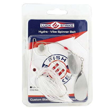 Hydra-Vibe Spinner Bait with Custom Blades - color: White, size: 1/2 OZ