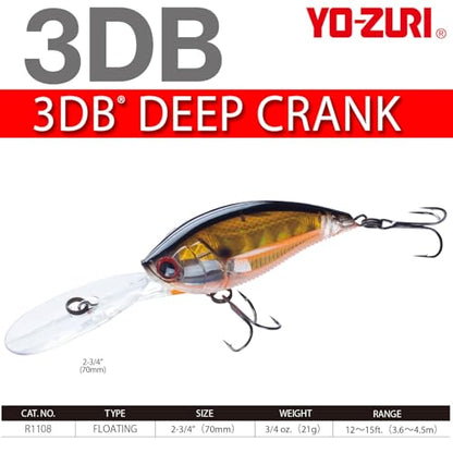 Yo-Zuri 3DB Deep Crank Floating Diver Lure, Pearl Chartreuse Lime, 2-3/4-Inch - color: Prism Baby Bass