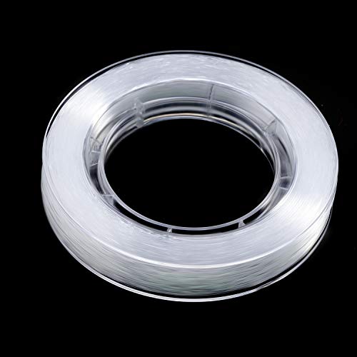 Tatuo 218 Yards/ 654ft Clear Fishing Line 0.45mm Nylon Invisible Thread String for Hanging Christmas Ornaments, Bracelet Making, Sew Hobby, Clear Beading Thread with Bead Needle - size: 0.45mm