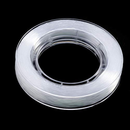 Tatuo 218 Yards/ 654ft Clear Fishing Line 0.45mm Nylon Invisible Thread String for Hanging Christmas Ornaments, Bracelet Making, Sew Hobby, Clear Beading Thread with Bead Needle - size: 0.45mm