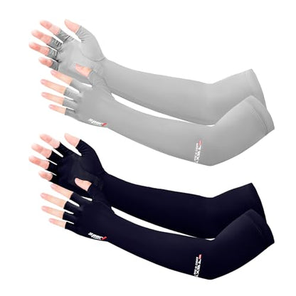UV Protection Gloves - Non Slip Sunblock Gloves for Summer Outdoor Fishing & Driving - color: Gray Blue