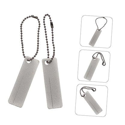 DOITOOL 2 Pcs Diamond Sharpening Stone Whetstone Pocket Mini 2.55 X 0.78 X 0.03 in for Kitchen Knives Outdoor Knives Fishing Hooks Scissors Camping