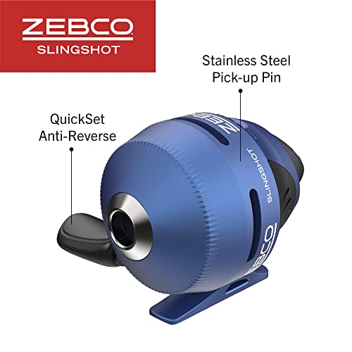 Zebco Slingshot Spincast Reel and Fishing Rod Combo, 2-Piece Fishing Pole, Right-Hand Retrieve, Pre-Spooled with 10-Pound Zebco Line - color: Blue