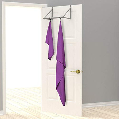 EPAuto 2-Pack Microfiber Quick Dry Travel Towel Set, Purple | Lightweight, Super Absorbent, Compact, 60"x30" & 24"x15", for Gym/Camping/Beach/Yoga/Backpacking - color: Purple