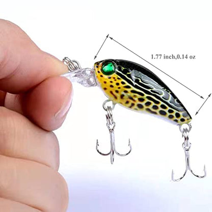 6 Pcs Minnow Crankbait Set, as Topwater Hard Swimbait Jerkbait for Trout Bass Salmon in Various Saltwater and Freshwater