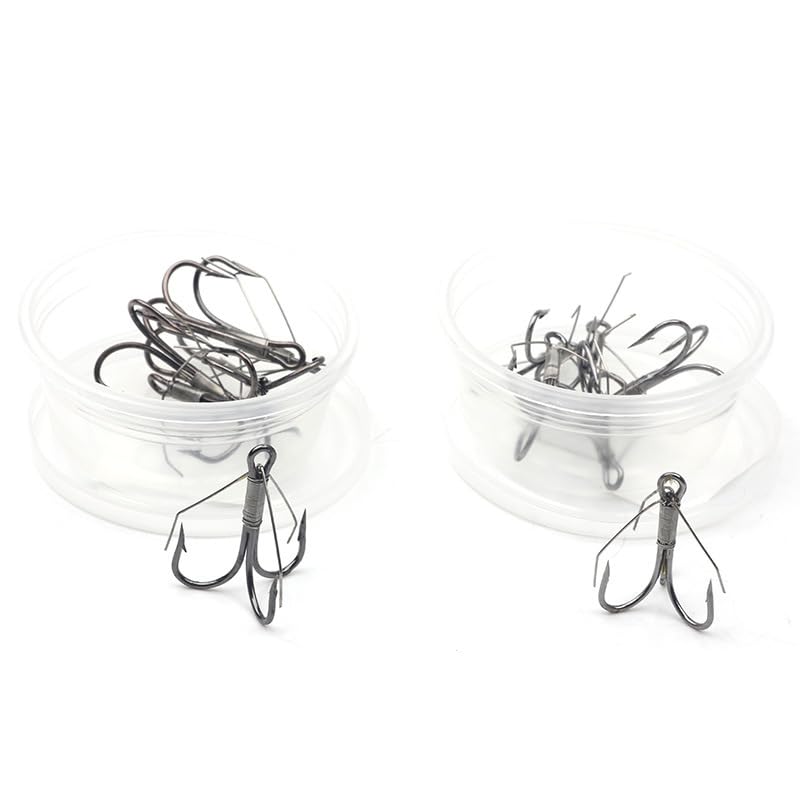 18pcs Weedless Treble Hook with Wire Weed Guard Replacement Fishing Hook High Carbon Steel Bass Hook Saltwater Hook - size: 1#