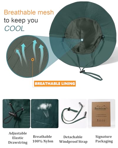 Water-Resistant Sun UPF 50+ Bucket Hat Protection Packable Brimmed Boonie for Women Men Summer Lightweight Hiking Outdoor Cap - color: Blue Gray