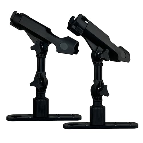 2 Pack Fishing Rod Holder with Track Mount Universal T-Shaped Screw Mounted on Rail for Kayak, Canoe, Fishing Boat - color: 2Pack Extender Rod Holder with Rail