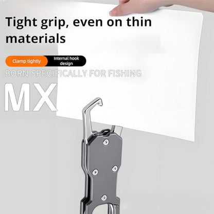 2-in-1 Fish Gripper with Scale, Aircraft-Grade Aluminum Alloy Heavy Duty Fish Lip Holder, MX 18KG Fishing Gripper with Scale, TPR Dual-Color Handle & Rotating Design – Ideal for Anglers (Red) - color: Red