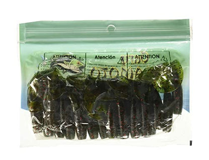 Yamamoto 5" Single Tail Grub Soft Plastic Fishing Angling Swimbait Lures with Tail-Curling Action - 20 Pack - color: WATERMELON W/ BLACK & RED FLAKE (20 PACK), size: 5" SUPER GRUB
