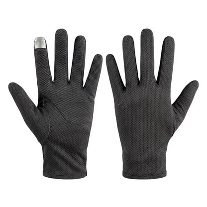 Men Summer Driving Gloves Breathable UV Sun Gloves Light Weight Cotton Gloves - color: Black
